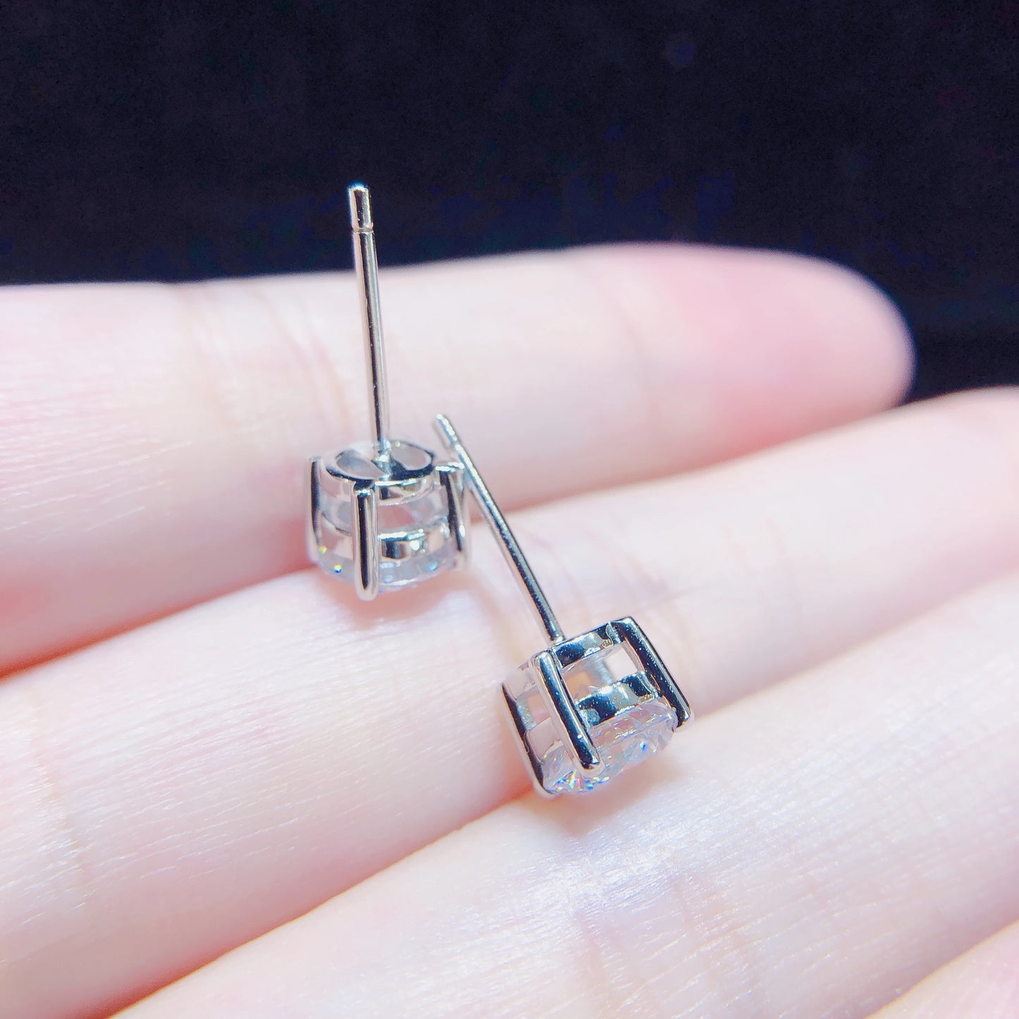 Solid 14K White Gold Earrings