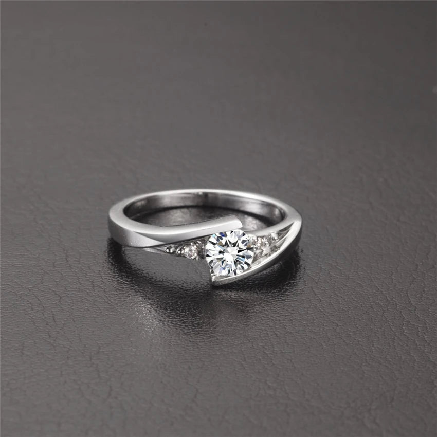 Solid Platinum PT950 Ring 0.5CT Natural Moissanite Diamond