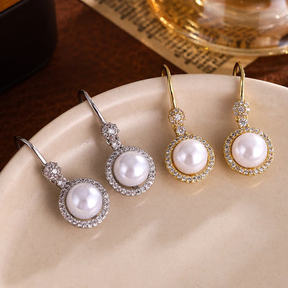 Luxurious Exquisite Cube Oxidized Pearl Decorative Earrings