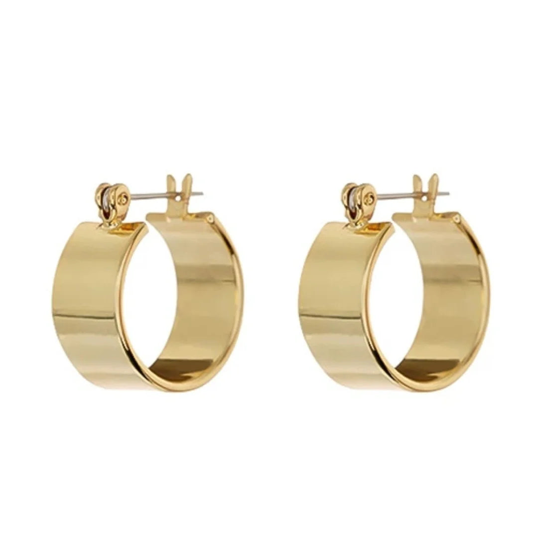 Stainless Steel Glossy Curved Round Earrings