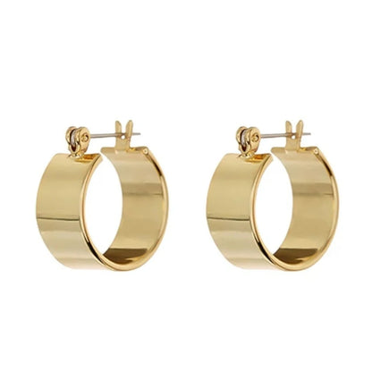 Stainless Steel Glossy Curved Round Earrings