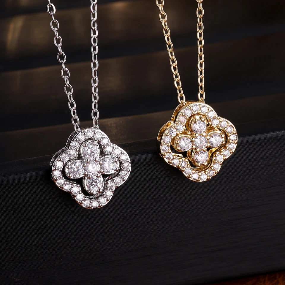 1pcs Sexy Luxury Diamond-inlaid Flower Necklace