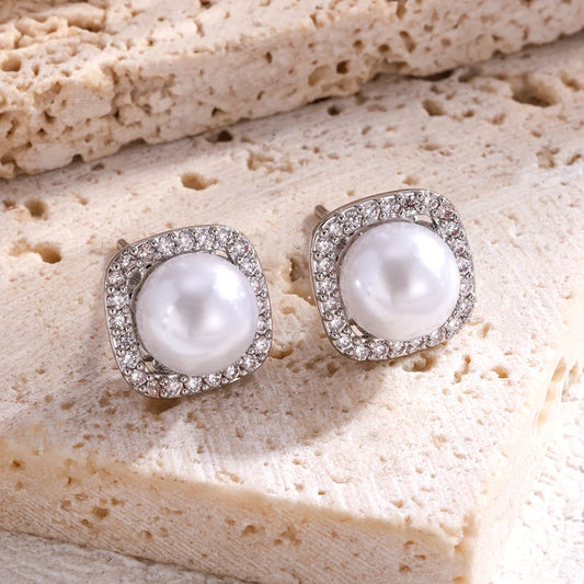 Luxurious Sexy Pearl Zircon Stud Earrings