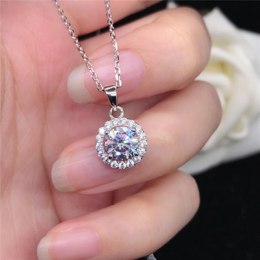 Solid White Gold  Pendant Necklace