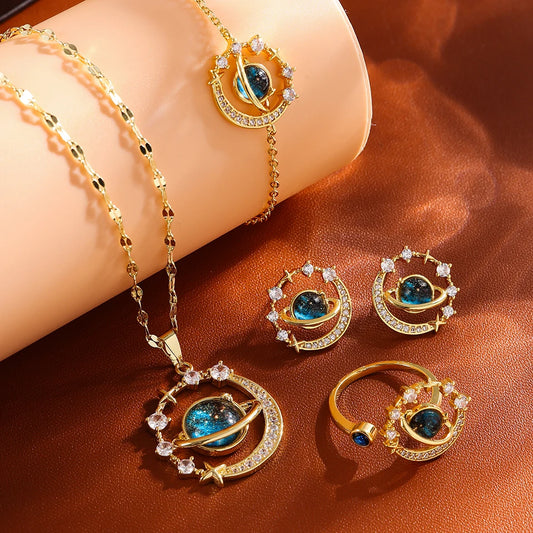 Luxurious High-end Zircon Jewelry Set
