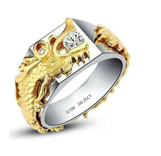 Men's Solid 18K White Gold Ring