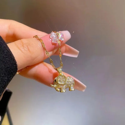 Retro Exquisite Elephant Stainless Steel Necklace