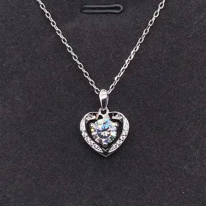 Pure 18K White Gold Necklace Heart Style