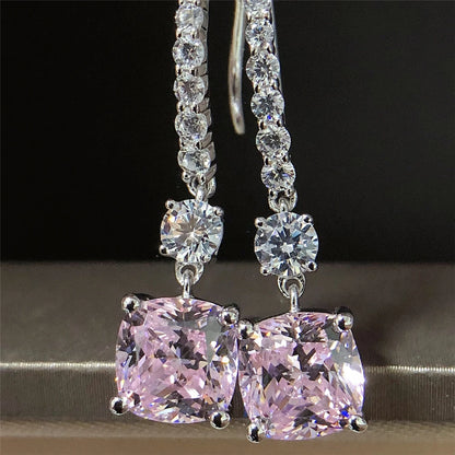 Pure  White Gold Drop Earrings