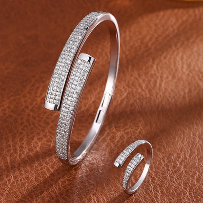 Luxurious Sexy Diamond Square Zircon Bracelet Ring