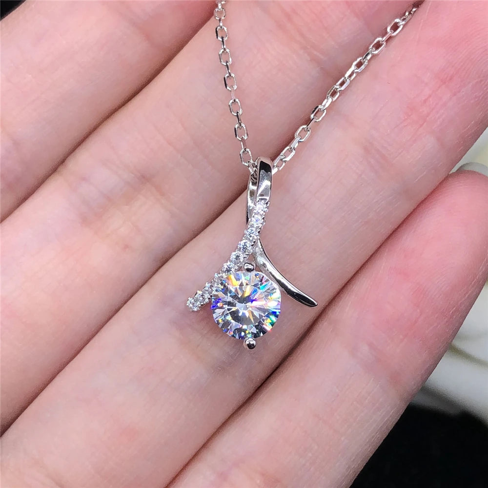 Solid 14K White Gold Pendant Necklace