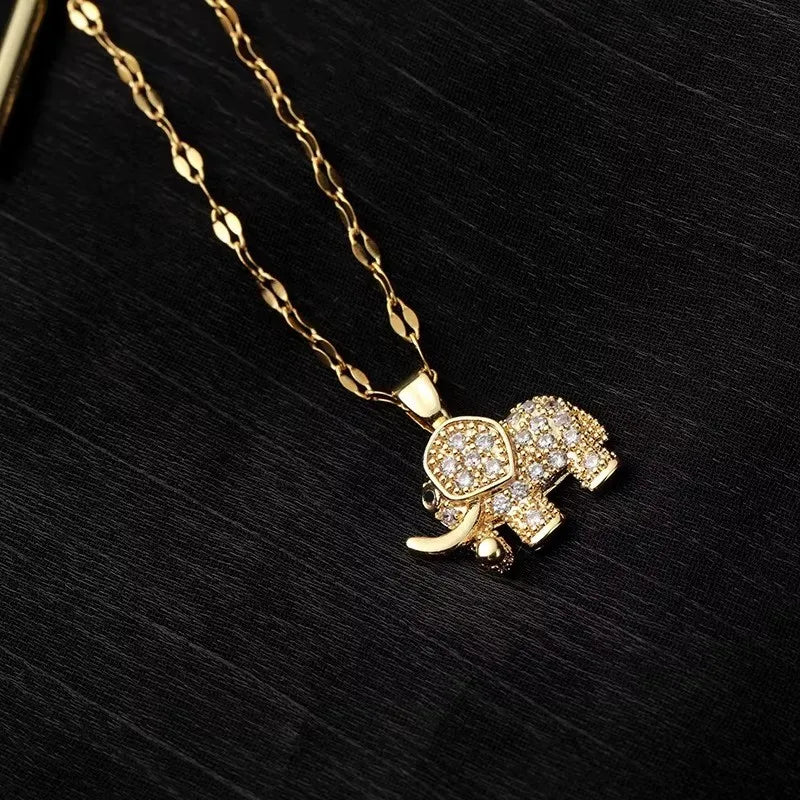 Retro Exquisite Elephant Stainless Steel Necklace