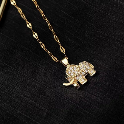 Retro Exquisite Elephant Stainless Steel Necklace