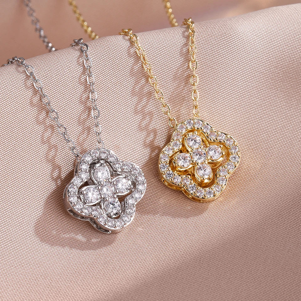1pcs Sexy Luxury Diamond-inlaid Flower Necklace