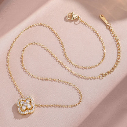1pcs Sexy Luxury Diamond-inlaid Flower Necklace