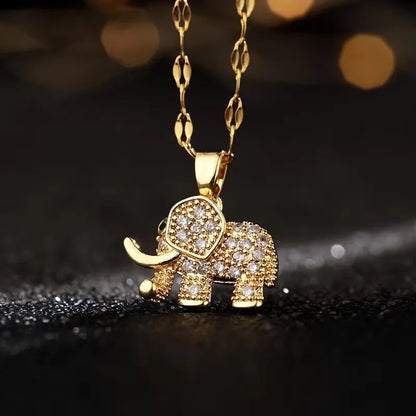 Retro Exquisite Elephant Stainless Steel Necklace