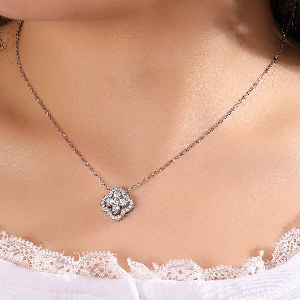 1pcs Sexy Luxury Diamond-inlaid Flower Necklace