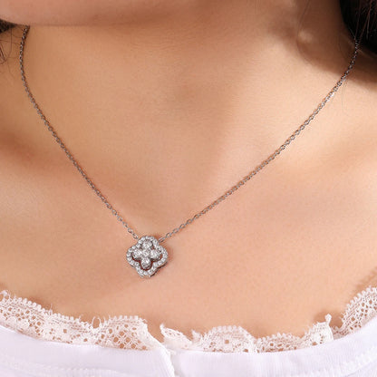 1pcs Sexy Luxury Diamond-inlaid Flower Necklace