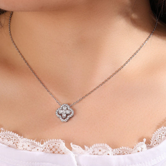 1pcs Sexy Luxury Diamond-inlaid Flower Necklace