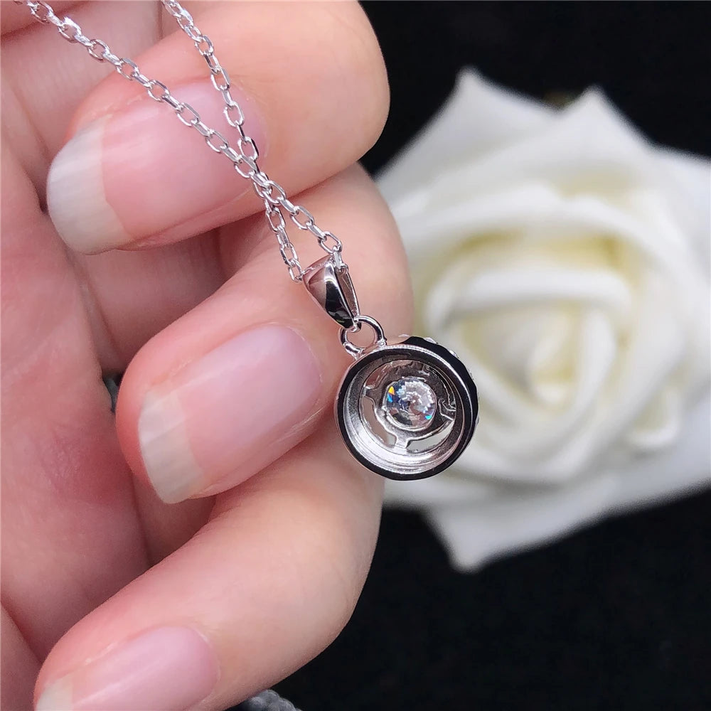 Solid White Gold  Pendant Necklace