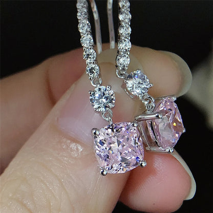 Pure  White Gold Drop Earrings