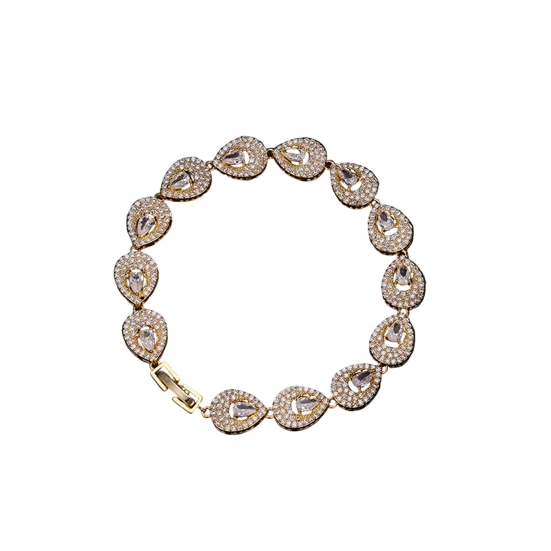 1pc Luxury Classical Diamond Zircon Water Drop Bracelet