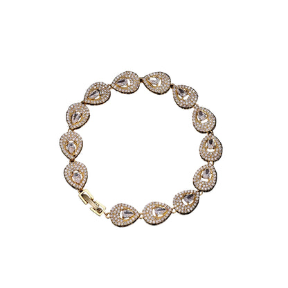 1pc Luxury Classical Diamond Zircon Water Drop Bracelet