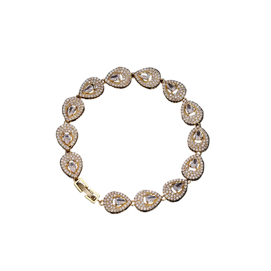 1pc Luxury Classical Diamond Zircon Water Drop Bracelet