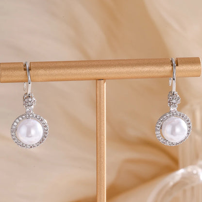 Luxurious Exquisite Cube Oxidized Pearl Decorative Earrings