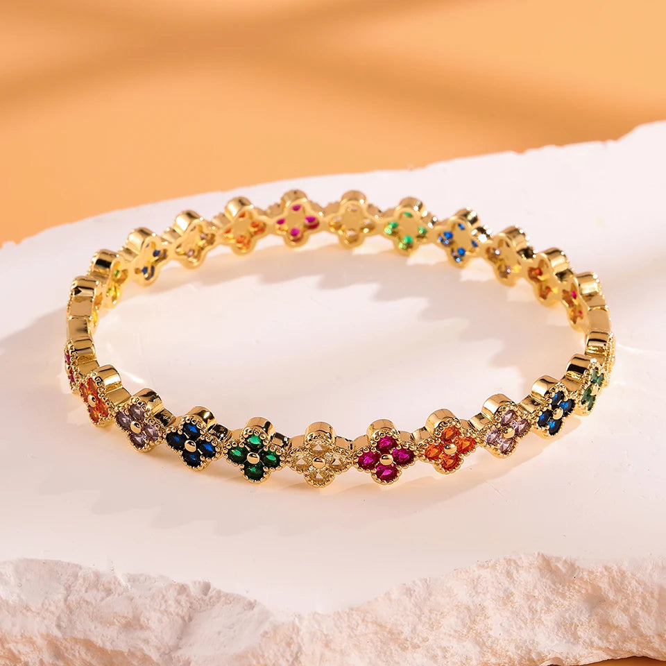 Romantic Sweet Flowers Zircon Bracelet