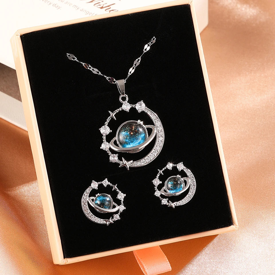 Luxurious High-end Zircon Jewelry Set