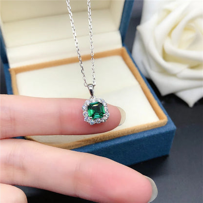 Solid 18K White Gold  Cut Diamond Engagement Pendant