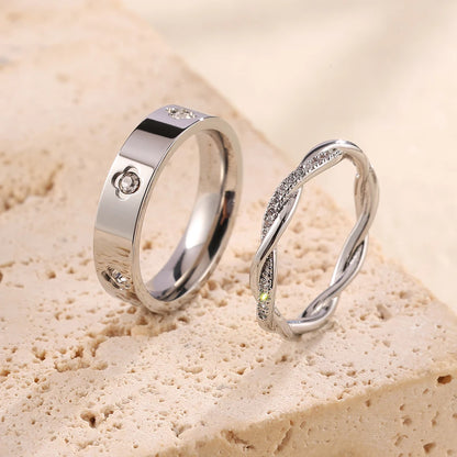 Sexy Romantic Flower Stainless Steel Ring Set