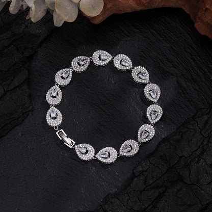 1pc Luxury Classical Diamond Zircon Water Drop Bracelet