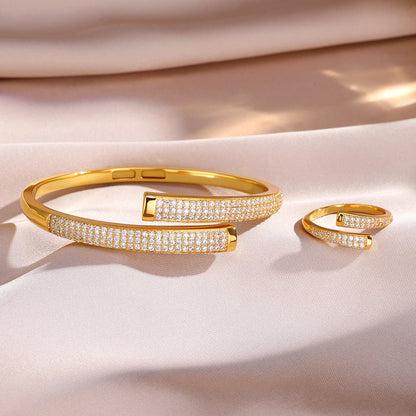 Luxurious Sexy Diamond Square Zircon Bracelet Ring