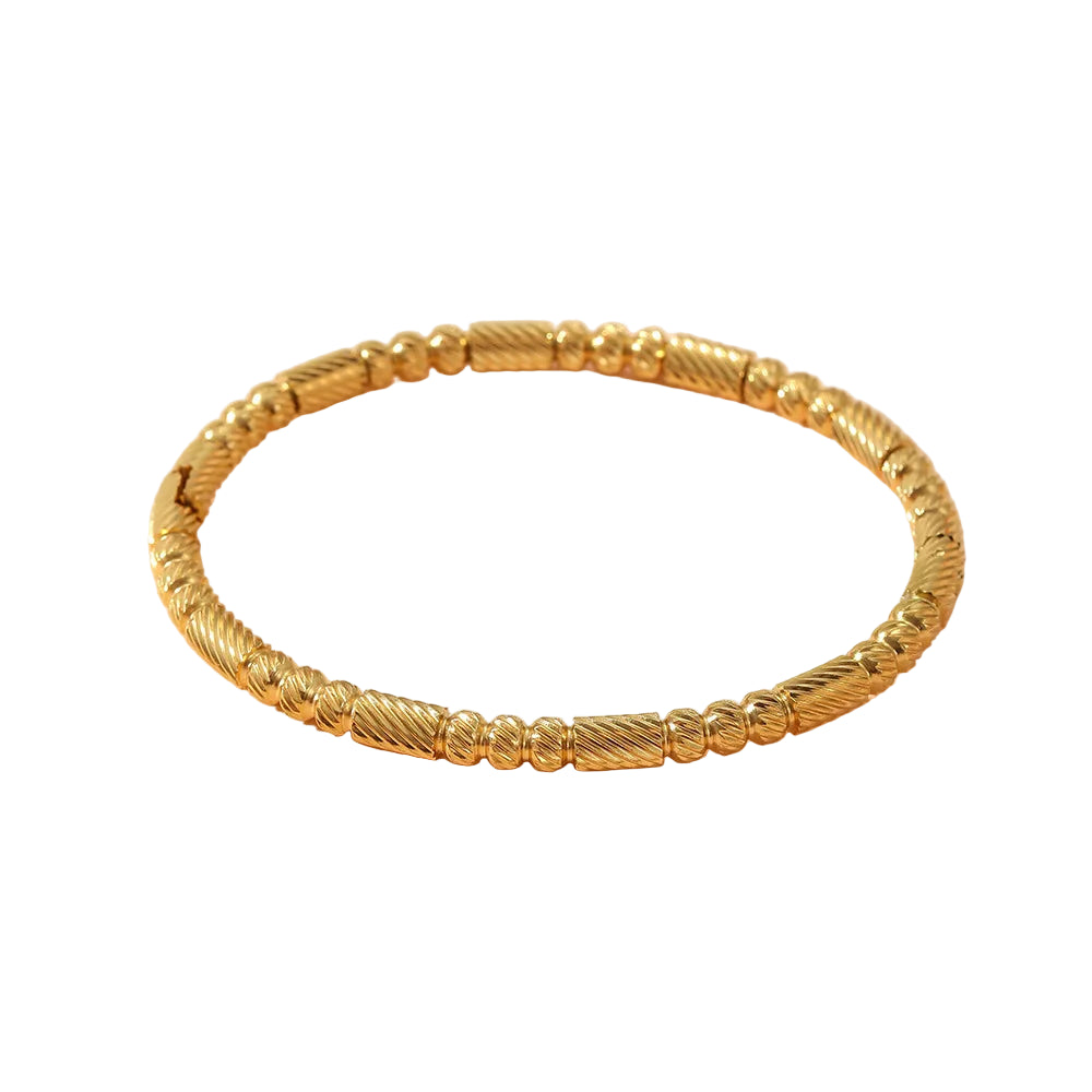 Stainless Steel Twist Spiked Open Bracelet