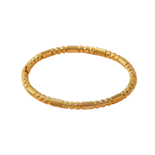 Stainless Steel Twist Spiked Open Bracelet