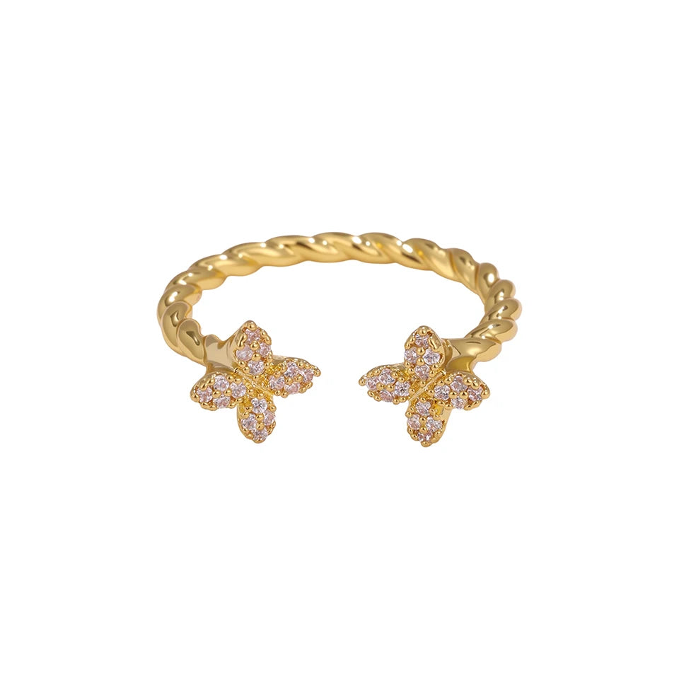 Luxurious Sexy Flower Zircon Opening Ring
