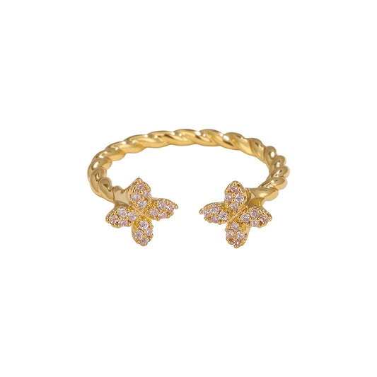 Luxurious Sexy Flower Zircon Opening Ring