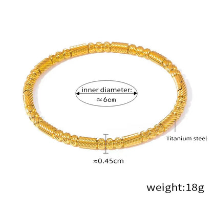 Stainless Steel Twist Spiked Open Bracelet