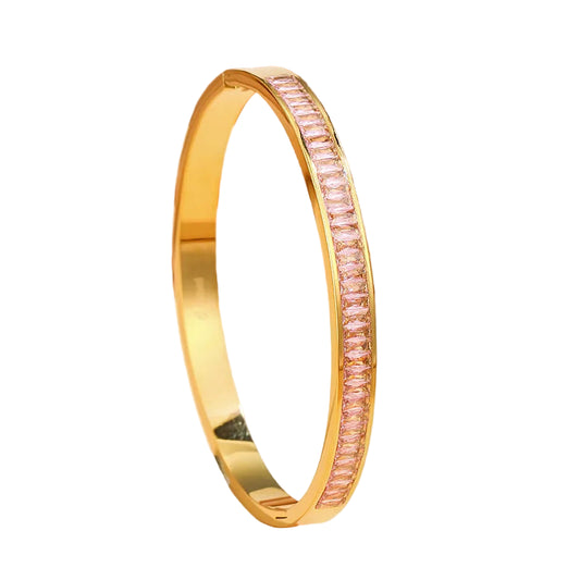 Stainless Steel Baby Breath Set Square Zircon Bracelet