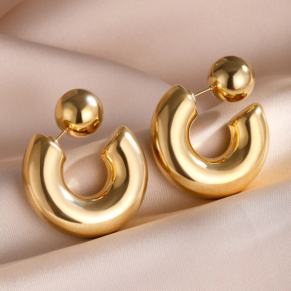 Stylish Sexy Irregular Stainless Steel Earrings