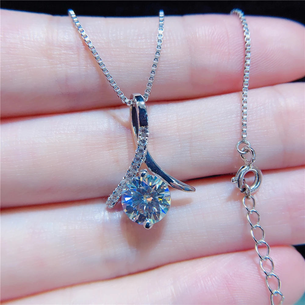 Solid 14K White Gold Pendant Necklace