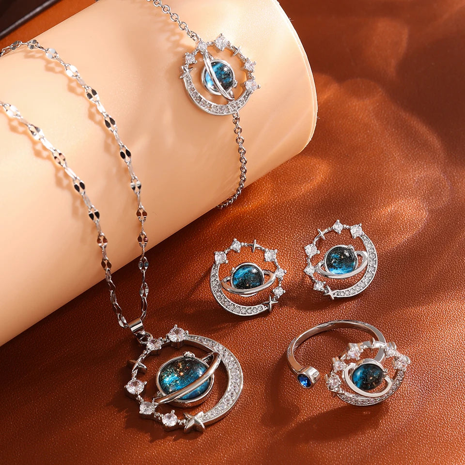 Luxurious High-end Zircon Jewelry Set