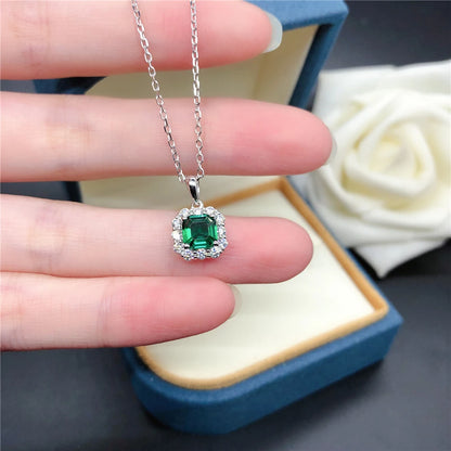 Solid 18K White Gold  Cut Diamond Engagement Pendant