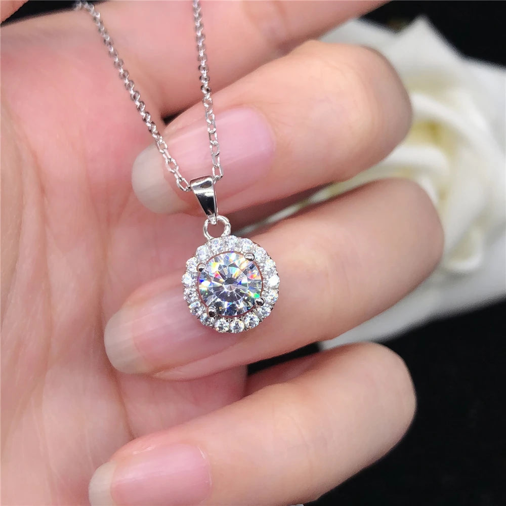 Solid White Gold  Pendant Necklace