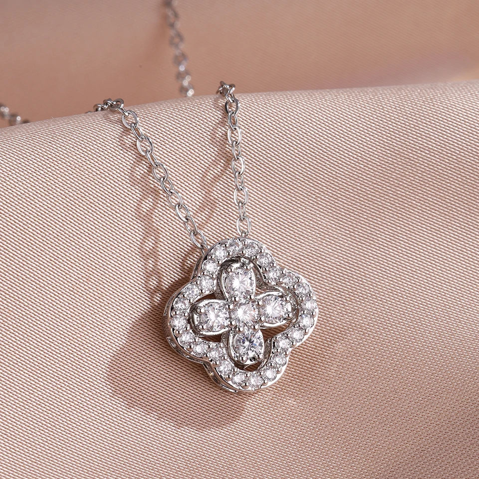1pcs Sexy Luxury Diamond-inlaid Flower Necklace