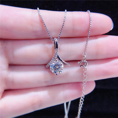 Solid 14K White Gold Pendant Necklace