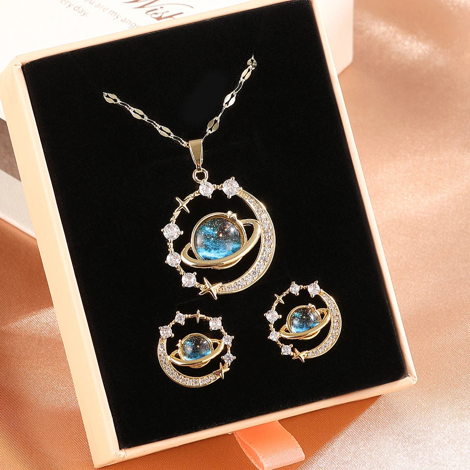Luxurious High-end Zircon Jewelry Set