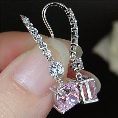 Pure  White Gold Drop Earrings